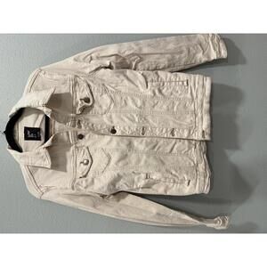 Men's Cuidado con el Perro Denim Jacket in Ivory, Rare Find!